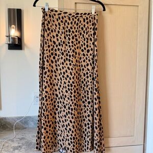 Reformation Black and Tan A-Line Skirt